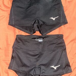 Mizuno Women's Black Athletic Shorts (2 pair)